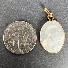 Load image into Gallery viewer, French Virgin Mary Mother of Pearl 18K Yellow Gold Charm Pendant