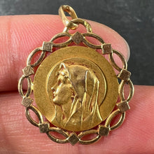 Load image into Gallery viewer, French Pageri Perroud Virgin Mary 18K Yellow Gold Framed Medal Pendant
