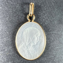 Load image into Gallery viewer, French Virgin Mary Mother of Pearl 18K Yellow Gold Charm Pendant