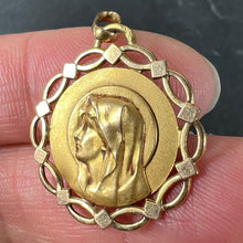 Load image into Gallery viewer, French Pageri Perroud Virgin Mary 18K Yellow Gold Framed Medal Pendant