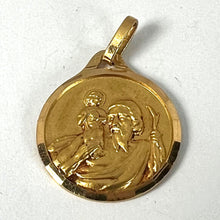 Load image into Gallery viewer, Vintage French St Christopher 18K Yellow Gold Religious Medal Pendant