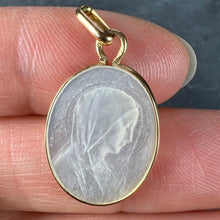 Load image into Gallery viewer, French Virgin Mary Mother of Pearl 18K Yellow Gold Charm Pendant