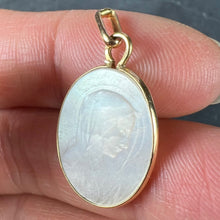 Load image into Gallery viewer, French Virgin Mary Mother of Pearl 18K Yellow Gold Charm Pendant