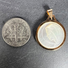Load image into Gallery viewer, French Virgin Mary Mother of Pearl 18K Yellow Gold Charm Pendant