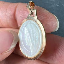 Load image into Gallery viewer, French Virgin Mary Mother of Pearl 18K Yellow Gold Charm Pendant