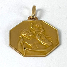 Load image into Gallery viewer, Vintage French Perroud Saint Christopher 18K Yellow Gold Octagonal Medal Pendant