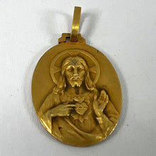 Load image into Gallery viewer, Perriat French Sacred Heart Madonna and Child 18K Yellow Gold Medal Pendant