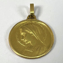 Load image into Gallery viewer, French Dropsy Virgin Mary 18K Yellow Gold Religious Medal Pendant