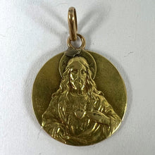 Load image into Gallery viewer, French Sacred Heart Madonna and Child 18K Yellow Gold Medal Pendant