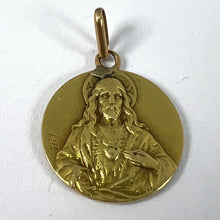 Load image into Gallery viewer, French Sacred Heart Madonna and Child 18K Yellow Gold Medal Pendant