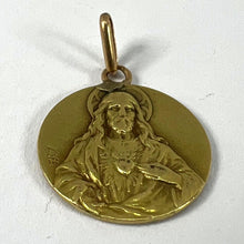 Load image into Gallery viewer, French Sacred Heart Madonna and Child 18K Yellow Gold Medal Pendant