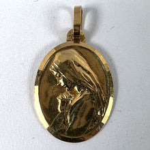 Load image into Gallery viewer, Monier Perriat French Virgin Mary Oval 18K Yellow Gold Pendant Medal