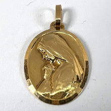 Load image into Gallery viewer, Monier Perriat French Virgin Mary Oval 18K Yellow Gold Pendant Medal