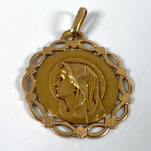Load image into Gallery viewer, French Pageri Perroud Virgin Mary 18K Yellow Gold Framed Medal Pendant