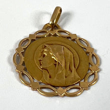 Load image into Gallery viewer, French Pageri Perroud Virgin Mary 18K Yellow Gold Framed Medal Pendant