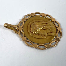 Load image into Gallery viewer, French Pageri Perroud Virgin Mary 18K Yellow Gold Framed Medal Pendant