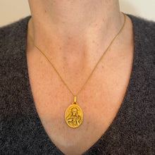 Load image into Gallery viewer, Perriat French Sacred Heart Madonna and Child 18K Yellow Gold Medal Pendant