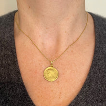 Load image into Gallery viewer, French Dropsy Virgin Mary 18K Yellow Gold Religious Medal Pendant