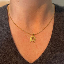 Load image into Gallery viewer, Vintage French Good Luck Horseshoe Number 13 18K Yellow Gold Lucky Charm Pendant