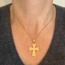 Load image into Gallery viewer, French 18K Rose Gold Tapered Arms Cross Pendant