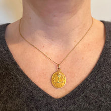 Load image into Gallery viewer, French First Communion 18K Rose Yellow Gold Medal Pendant