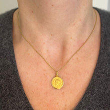 Load image into Gallery viewer, Italian Dio Ti Protegga God Protect You 18K Yellow Gold Charm Pendant