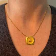 Load image into Gallery viewer, Augis French Plus Qu’Hier Ruby Diamond 18K Yellow Gold Love Charm Pendant