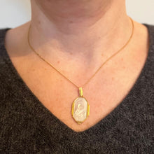 Load image into Gallery viewer, French St Therese Mother of Pearl 18K Yellow Gold Charm Pendant