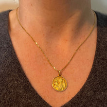 Load image into Gallery viewer, Vintage French 18K Yellow Gold Saint Christopher Religious Charm Pendant