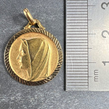 Load image into Gallery viewer, French 18K Yellow Gold Virgin Mary Charm Pendant Medal