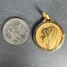 Load image into Gallery viewer, French 18K Yellow Gold Virgin Mary Charm Pendant Medal