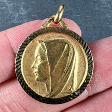 Load image into Gallery viewer, French 18K Yellow Gold Virgin Mary Charm Pendant Medal