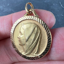 Load image into Gallery viewer, Vintage French 18K Yellow Gold Virgin Mary Religious Pendant Medal