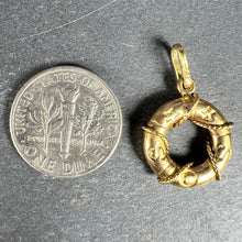 Load image into Gallery viewer, SOS Life Preserver 18K Yellow Gold Charm Pendant