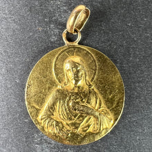 Load image into Gallery viewer, Dropsy Sacred Heart Virgin Mary Madonna Carmeli 18K Yellow Gold Medal Pendant