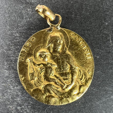 Load image into Gallery viewer, Dropsy Sacred Heart Virgin Mary Madonna Carmeli 18K Yellow Gold Medal Pendant