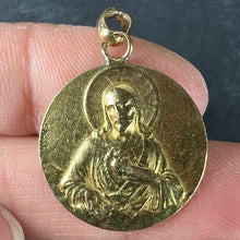 Load image into Gallery viewer, Dropsy Sacred Heart Virgin Mary Madonna Carmeli 18K Yellow Gold Medal Pendant