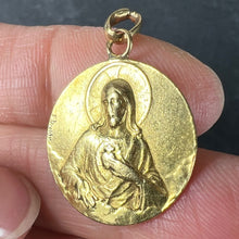 Load image into Gallery viewer, Dropsy Sacred Heart Virgin Mary Madonna Carmeli 18K Yellow Gold Medal Pendant