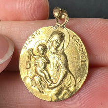Load image into Gallery viewer, Dropsy Sacred Heart Virgin Mary Madonna Carmeli 18K Yellow Gold Medal Pendant