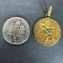 Load image into Gallery viewer, French Tairac Saint Christopher 18K Yellow Gold Religious Travel Medal Pendant