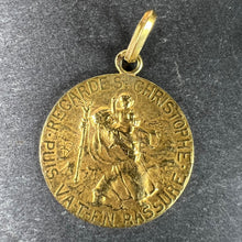 Load image into Gallery viewer, French Tairac Saint Christopher 18K Yellow Gold Religious Travel Medal Pendant