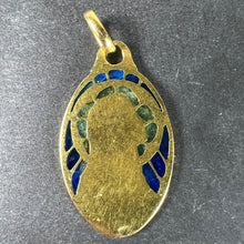 Load image into Gallery viewer, Antique French Virgin Mary Plique A Jour Enamel 18K Yellow Gold Pendant Medal