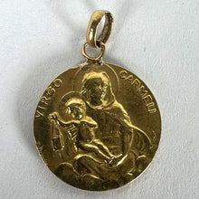 Load image into Gallery viewer, Dropsy Sacred Heart Virgin Mary Madonna Carmeli 18K Yellow Gold Medal Pendant
