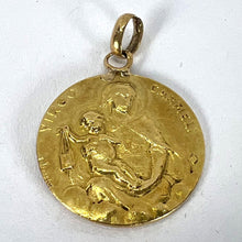 Load image into Gallery viewer, Dropsy Sacred Heart Virgin Mary Madonna Carmeli 18K Yellow Gold Medal Pendant