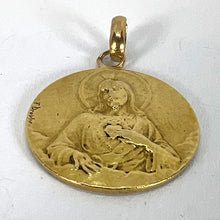 Load image into Gallery viewer, Dropsy Sacred Heart Virgin Mary Madonna Carmeli 18K Yellow Gold Medal Pendant