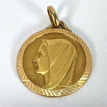 Load image into Gallery viewer, Vintage French 18K Yellow Gold Virgin Mary Religious Pendant Medal