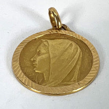 Load image into Gallery viewer, Vintage French 18K Yellow Gold Virgin Mary Religious Pendant Medal