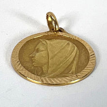 Load image into Gallery viewer, Vintage French 18K Yellow Gold Virgin Mary Religious Pendant Medal