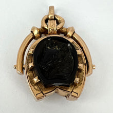 Load image into Gallery viewer, Horseshoe Onyx Horse Cameo 18K Rose Gold Pendant Locket