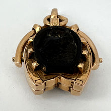 Load image into Gallery viewer, Horseshoe Onyx Horse Cameo 18K Rose Gold Pendant Locket